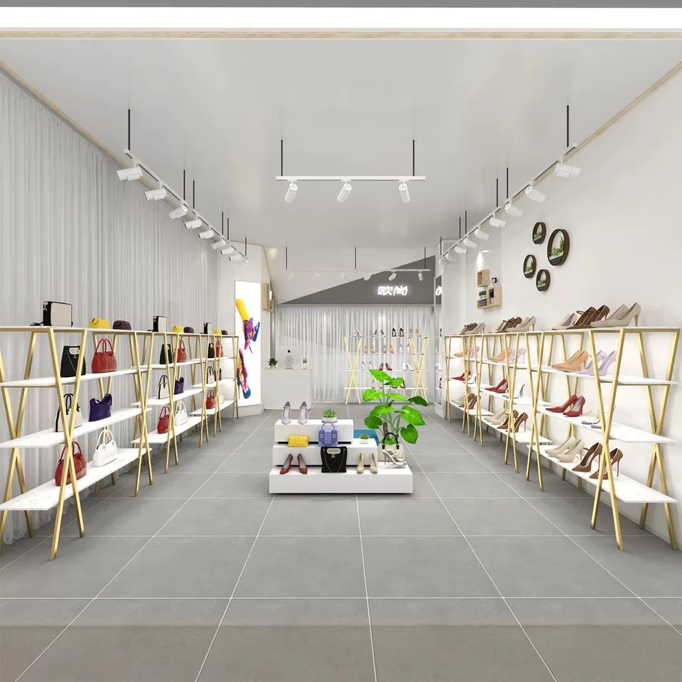 High Quality Handbag Rack Display Store Design Decoration Leather Shoes Display Furniture for Shoe Store