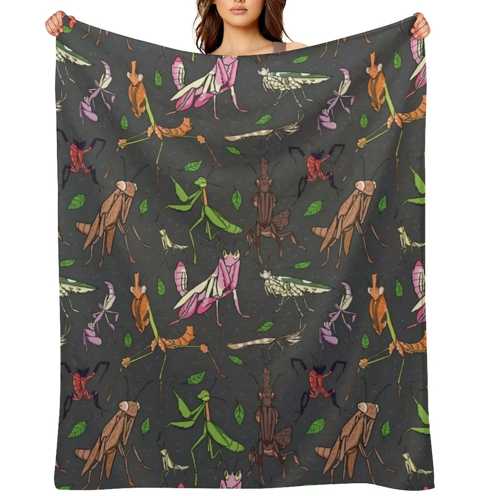 

praying mantis pattern Throw Blanket christmas decoration Blankets For Sofas for babies Flannels Blankets