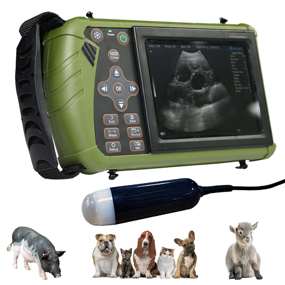 

Portable Veterinary Ultrasound Scanner, Handheld Vet Pregnancy Machine for Pig Sheep Dog Cat, 3.5MHz Probe Waterproof