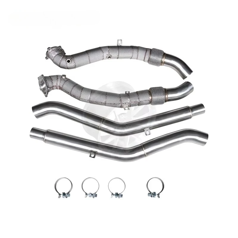 

For A U DI S6 RS6 4G C7 RS7 Downpipe + Front Pipe with Heat Shield