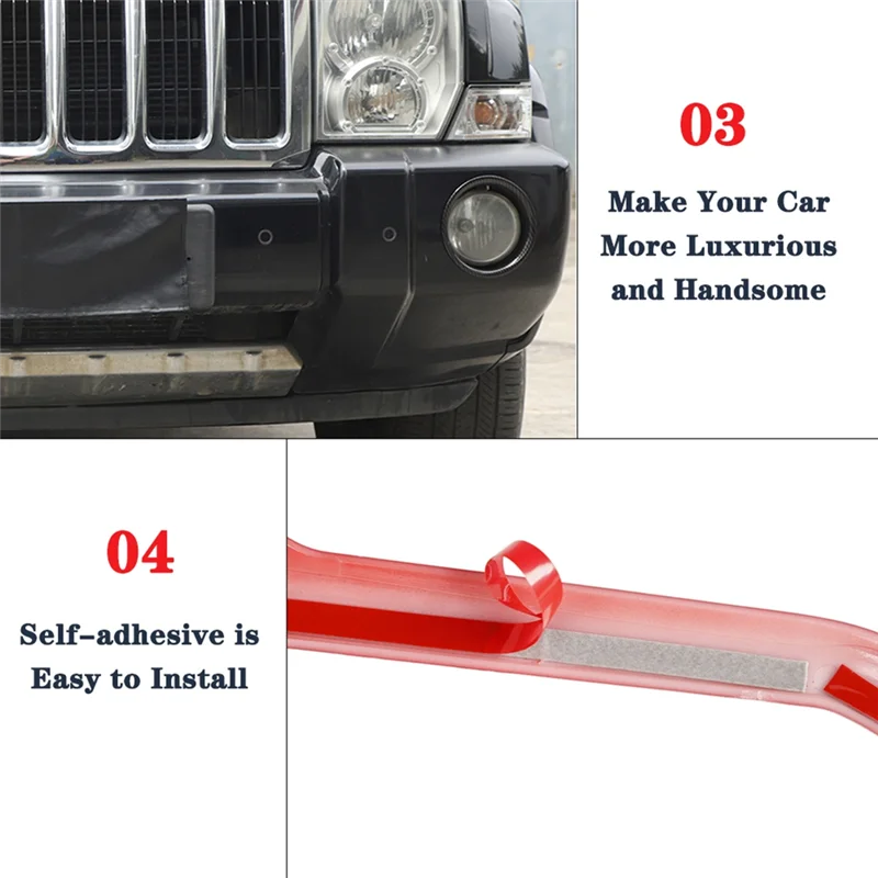 

2 Pcs Front Fog Light Lamp Cover Car Fog Light Decorative Trim Accessories ABS Carbon Fiber For Jeep Commander 2006-2010