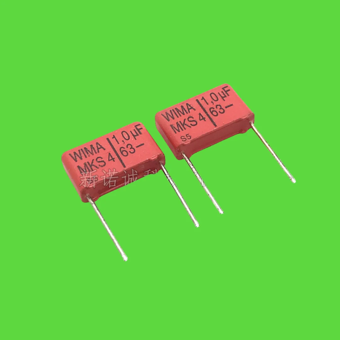 10PCS/63V 105 1UF MKS4 63V 1.0UF Pin Distância 15mm Capacitor de áudio