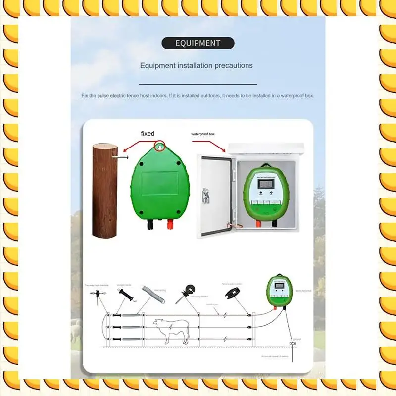 

BAAU Electric Fence Controller Solar Farm Fence Voltage Cattle Horses Sheep Elephant Electric Fence Accessories EU Plug