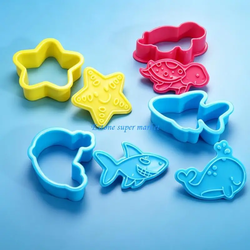 

090B Educational 16 Count Aquatic Animal Playdoh Stamp Set Children Birthday Gift
