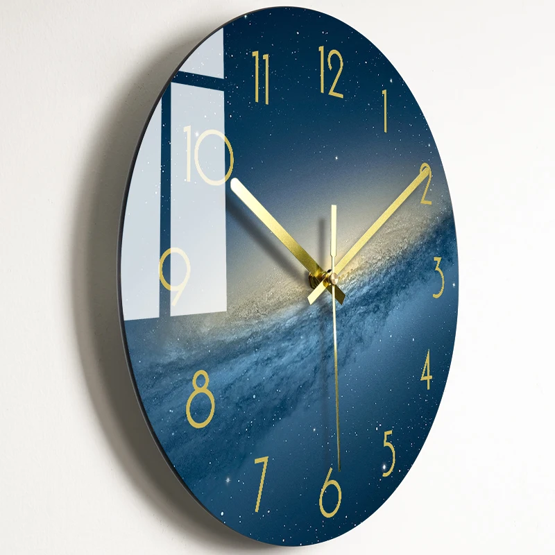 Bedroom Glass Wall Clock Nordic Large Modern Kitchen Wall Clocks Thick Watches Novelty Living Room Watch Home Decor  35X35 CM