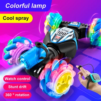 2023 New RC Stunt Car 2.4G Remote Control Cars RC Watch Gesture Sensor LED Rotation Gift Electronic Toys for Children Boys