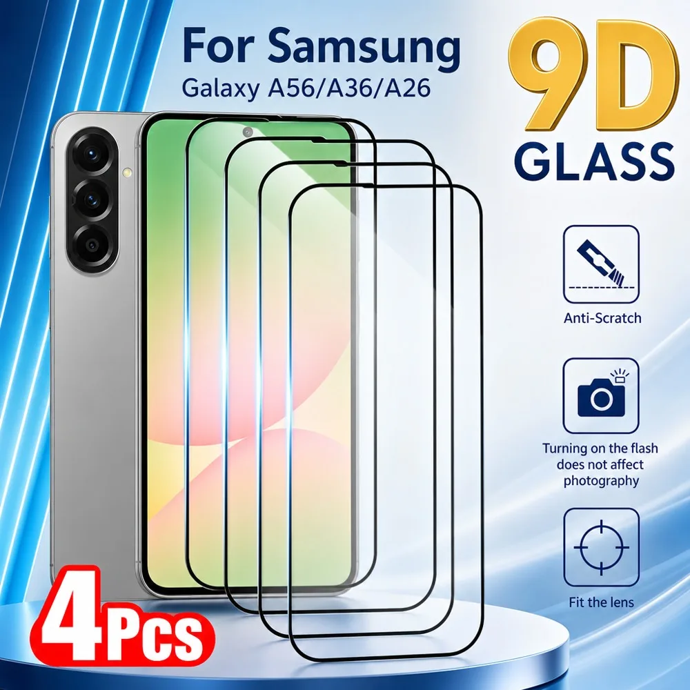 4PCS gehärtetes Glas für Samsung Galaxy A05 A06 A07 A15 A16 A17 Displayschutzfolie für Samsung Galaxy A23 A24 4G A25 A26 A27 A31 HD