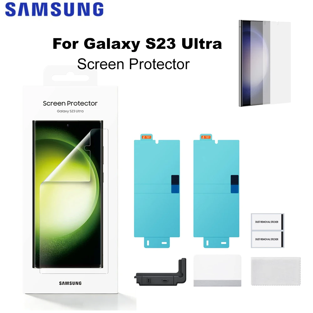 2PCS For Samsung Galaxy S23 Ultra Phone Screen Protector film front liquid Crystal Protection Film genuine EF-US918CTEG
