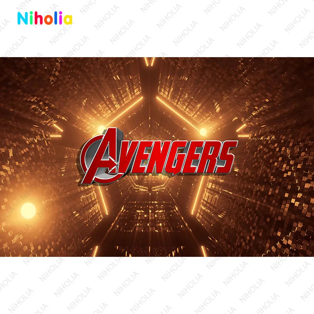 The Avengers Round Background Cover Boys Birthday Party Superhero Circle Backdrop Baby Shower Elastic Cylinder Booth Props