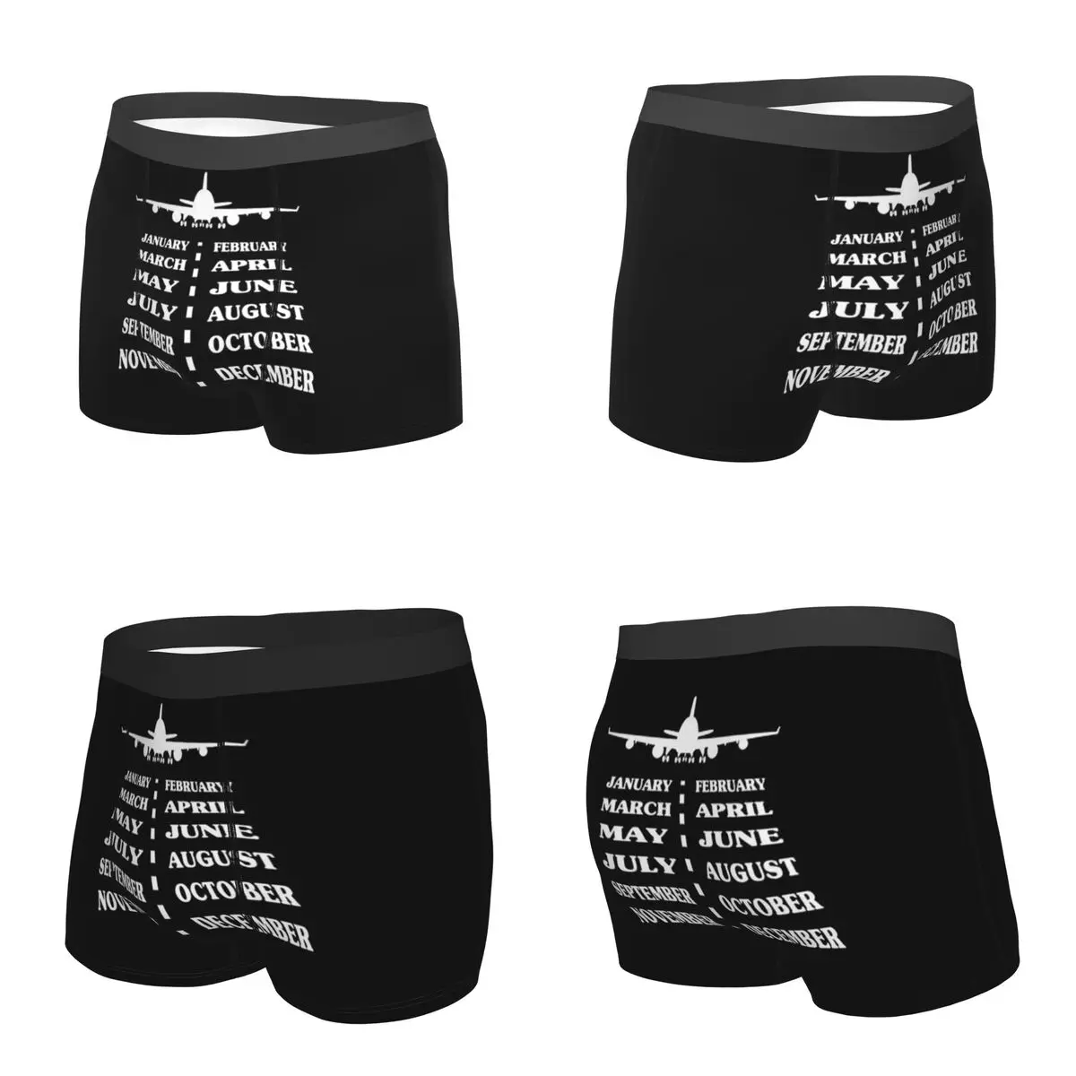 Boxer Underpants Shorts Born To Fly, Funny Airplane Pilot Gift Panties Men's Breathable Underwear for Homme Man Boyfriend Gift