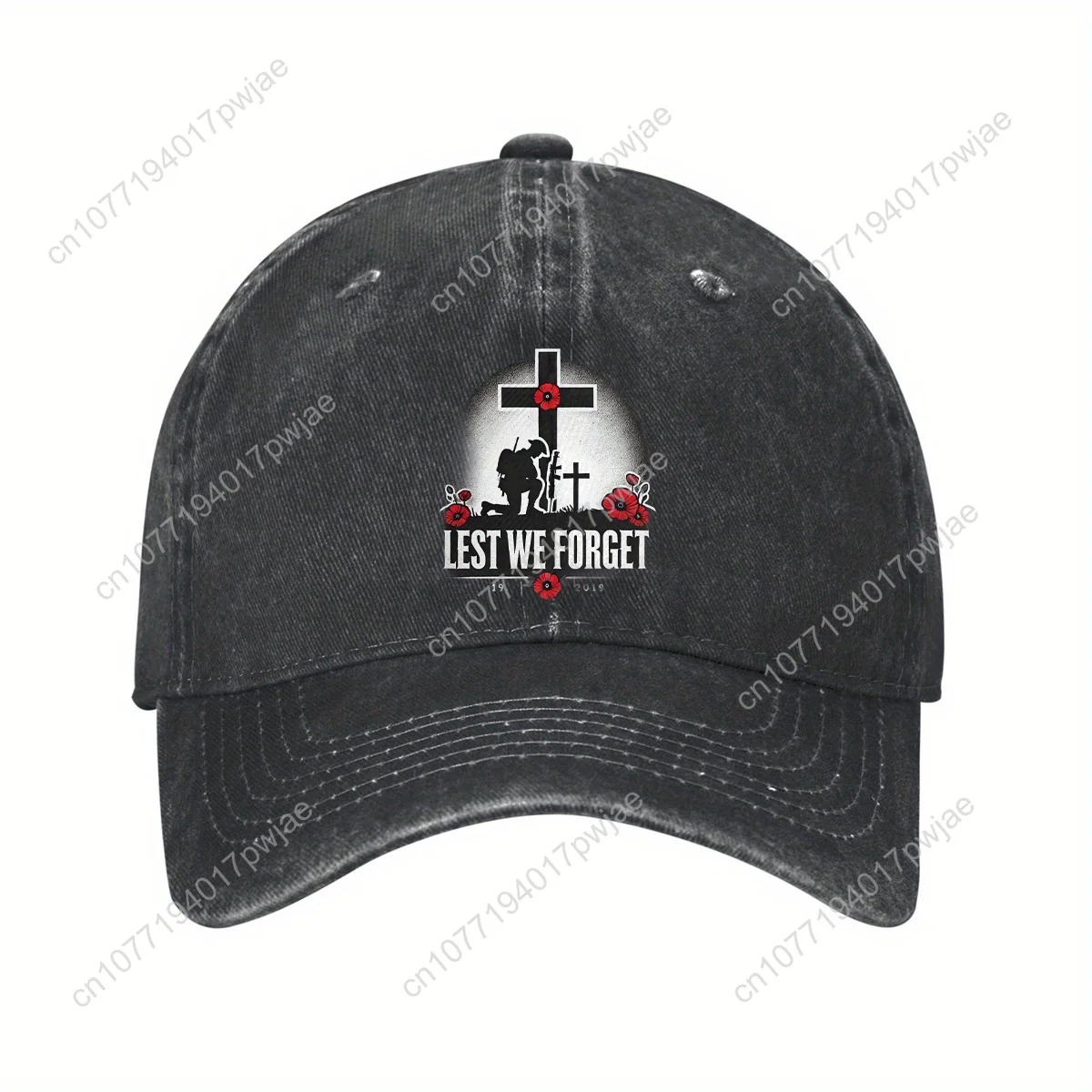 Хлопковая бейсболка Comrade «Lest We Forget» — регулируемая, легкая шляпа для папы с крестом и дизайном пистолета, изогнутые поля для, идеально подходит