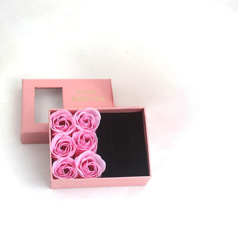 Exquisite Jewelry Box Couple Gift Ring Necklace Packaging Romantic Flowers Gift Box Jewelry Display Box