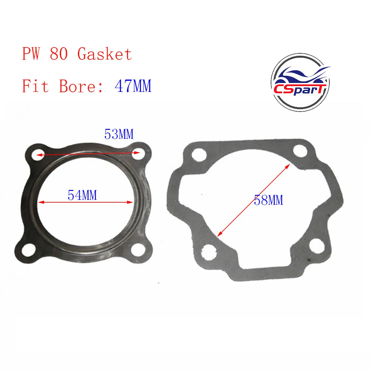 PW80 47MM 12MM Piston Ring Kit  For Yamaha PY80 LC80PY JS80PY CY80 V80 1983 ~2006 Dirt Pit Bike Parts