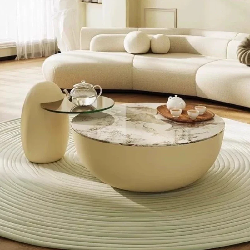 

Nordic Hardcover Luxury Coffee Tables Small Modern Design Living Room Coffee Table Round Floor Mesa Centro Salon Home Furniture