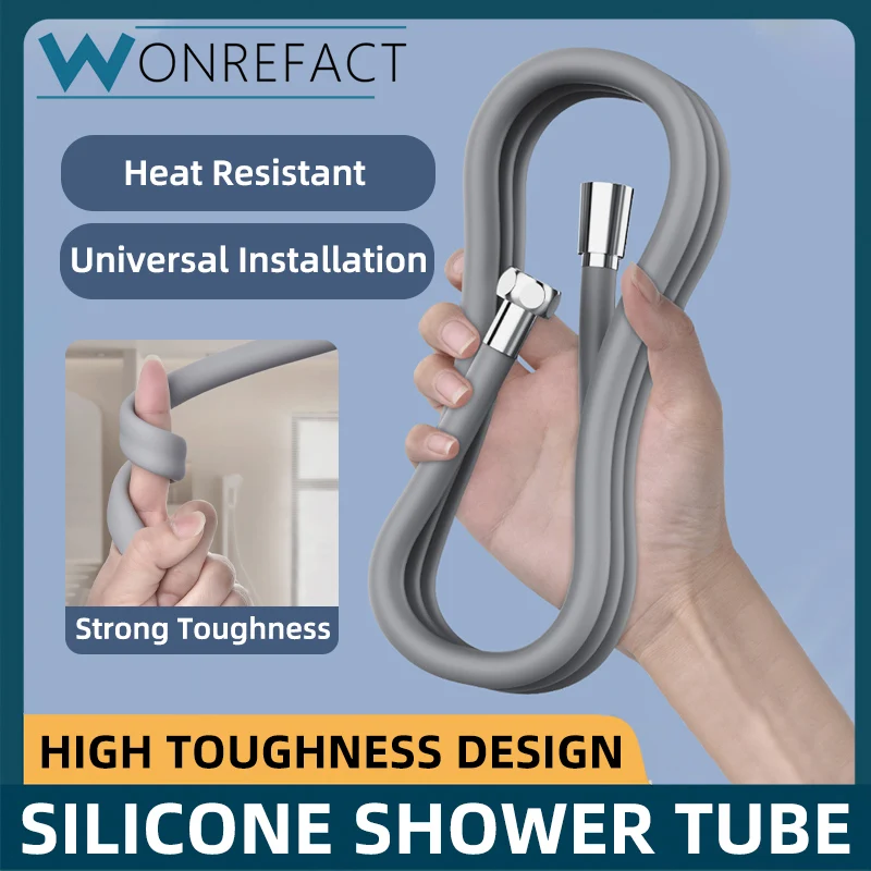 Bathroom Silicone Shower Tube Bend Arbitrarily Hose Explosion Proof Anti Winding Shower Head Hose Used High Toughness Design