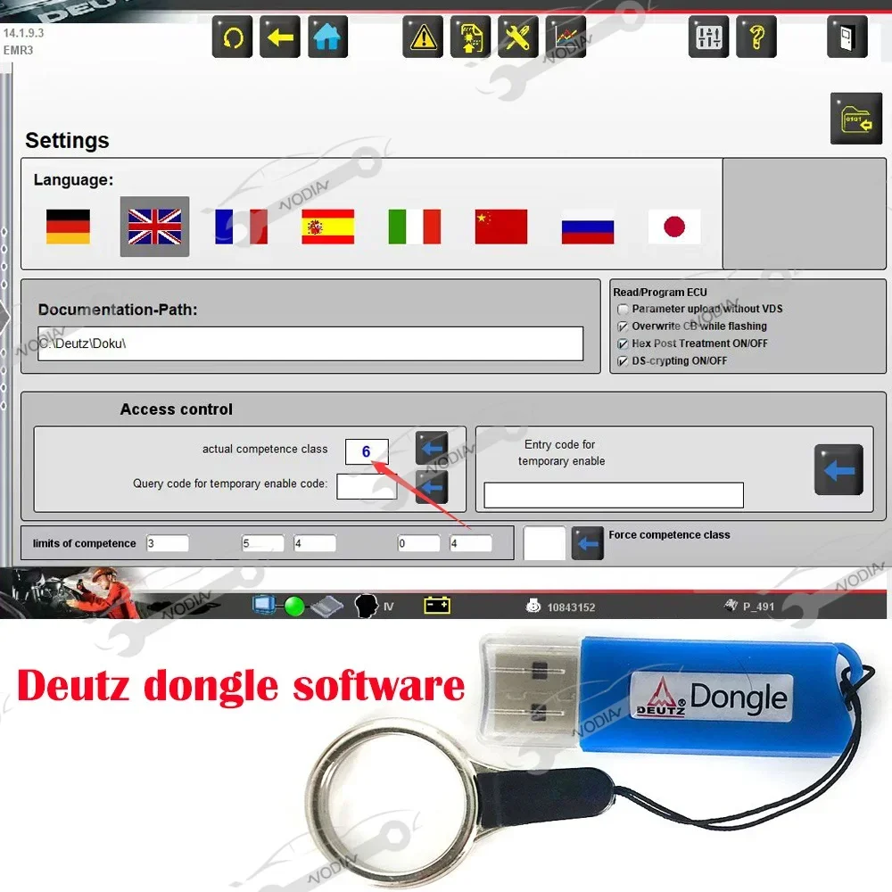 For Deutz SerDia2010 level6 DECOM EMR6 software For Deutz decom diagnostic software Diagnostic programming Scanner tool