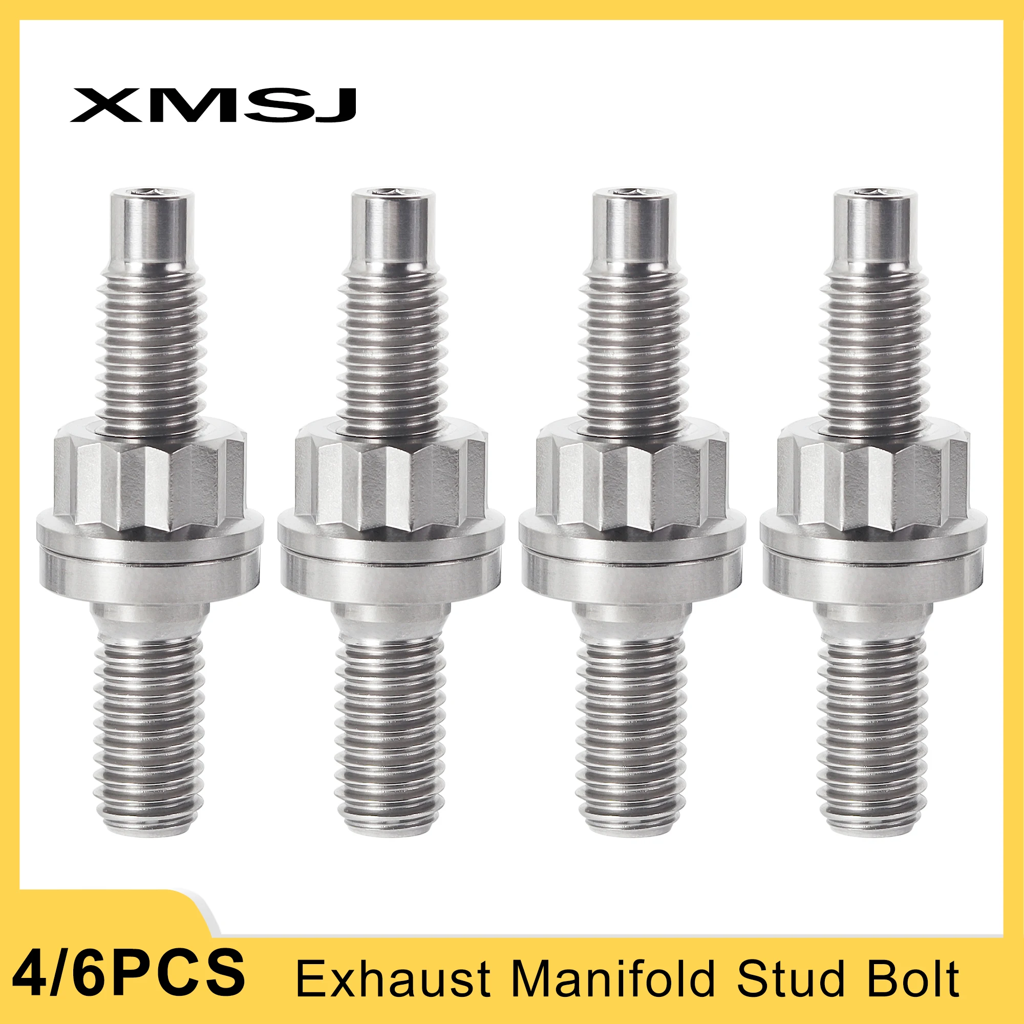 XMSJ Exhaust Manifold Stud Bolt M8/M10 Intake Or Exhaust Kit Pipe Titanium Screw With Nut Washer For Automobile Car Motorcycle 