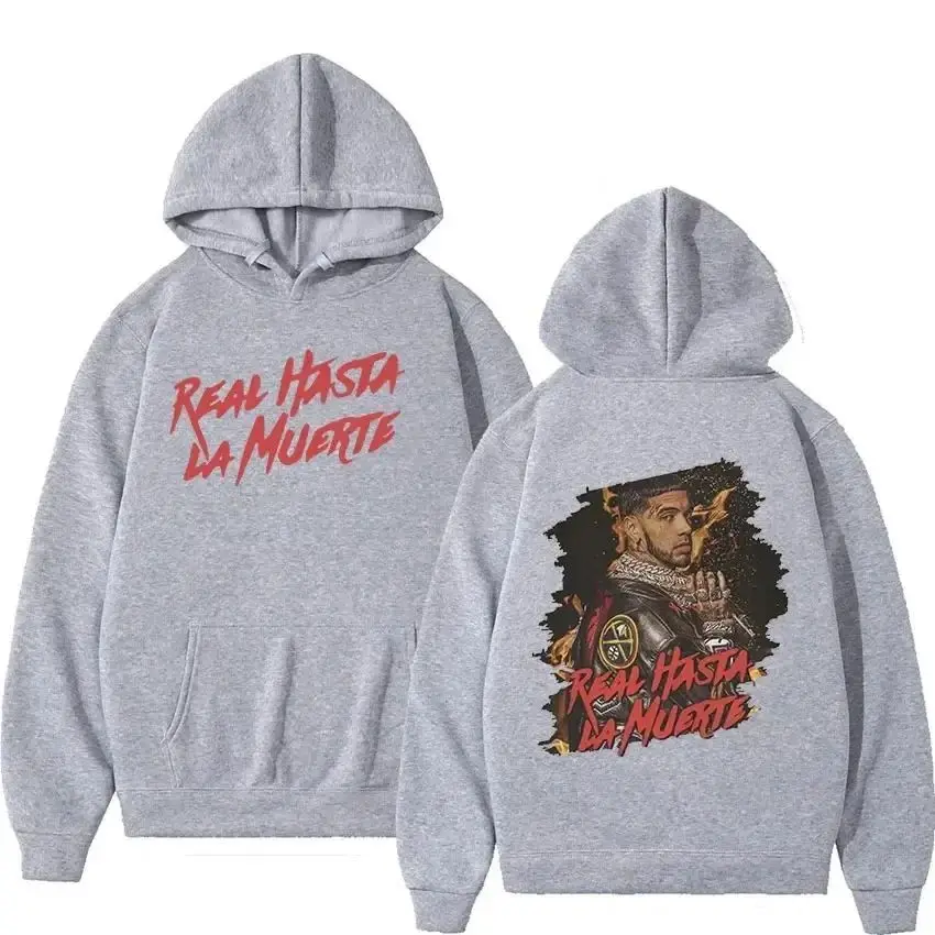 Rapper Anuel AA Hoodie Men Women Hip Hop Vintage Cotton Sweatshirt Fashion Winter Oversized Hoody Pullover Streetwear Clothes