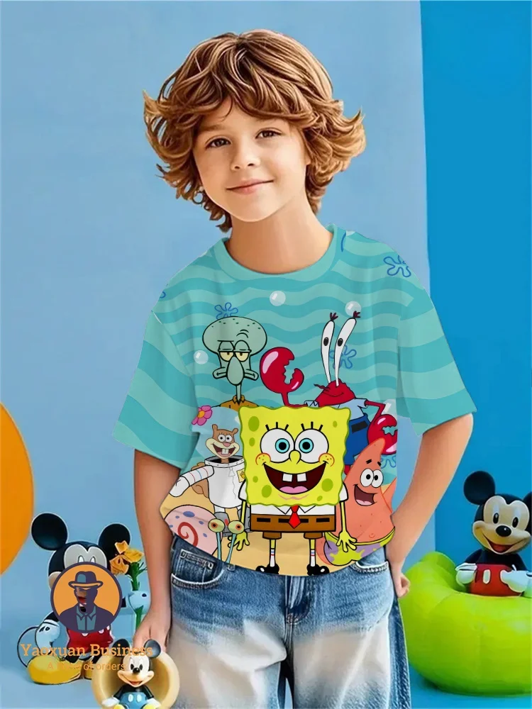 

SpongeBob SquarePants 3D Cartoon T Shirt Kids Teens Boys Girls Cotton New Summer Trendy Best Selling Fashion