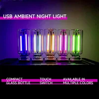 Portable USB Touch Night Light Plug and Play LED Incandescent Filament Lighting Decorative Ambient Lamp for Car Bedroom Camping 2