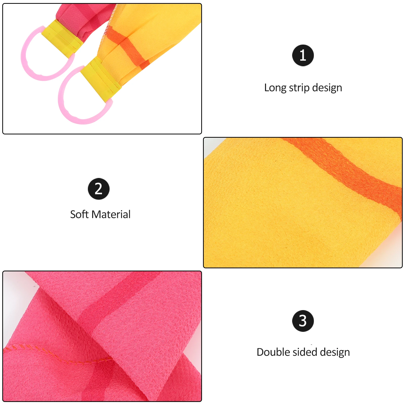 

2pcs Exfoliating Bath Towel Body Scrubber Cloth For Shower Back Washer Lightweight Foldable Small Size Travel Friendly Durable