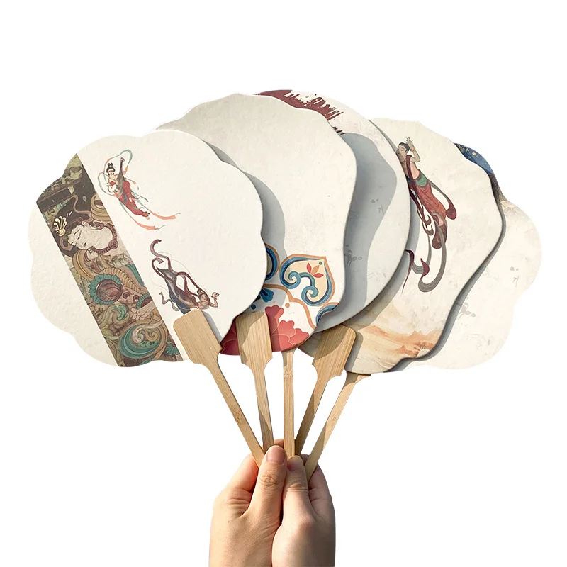 Chinese Cultural Creative Xuan Paper Fan Ancient Style Thickened Blank DIY Tuan Fan Chinese Painting Hand Fan Ladies Hanfu Fan