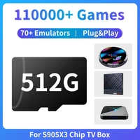 Tarjeta de juego TF para chip TV Box S905X3 con 110000 + Consola de juegos retro Más de 70 emuladores para PSP/PS1/NDS/N64/DC, etc. Plug&Play