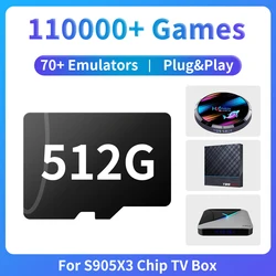 TF Game Card for S905X3 Chip TV Box with 110000+ Games Retro Game Console 70+ Emulators for PSP/PS1/NDS/N64/DC etc Plug&Play