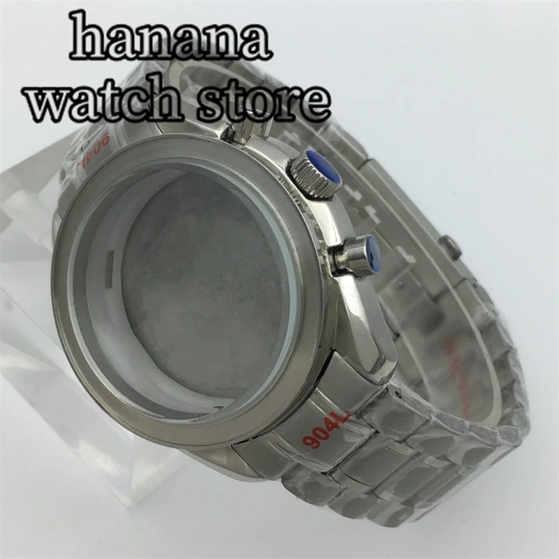 40mm VK63 Case Quartz Multi-function Chronograph Sapphire Glass Stainless Steel Bracelet For VK63 Movement Watch Accessories