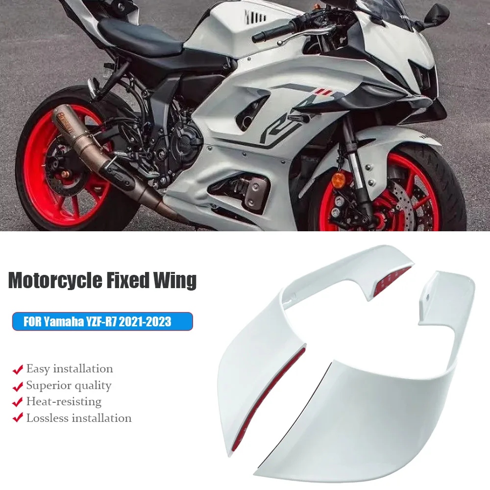 

Аксессуары для мотоциклов, фиксированное крыло, крылышко R7, белый, для Yamaha YZF-R7 YZFR7 2021 2022 2023, воздушный спойлер, спойлер