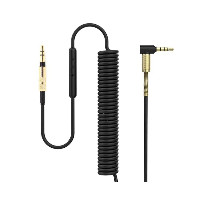 Hochwertiges Audiokabel für Philips SHP9500/9600 Headset, 3,5mm auf 3,5mm Stecker mit Mikrofon-Federkabel. – Detail 10