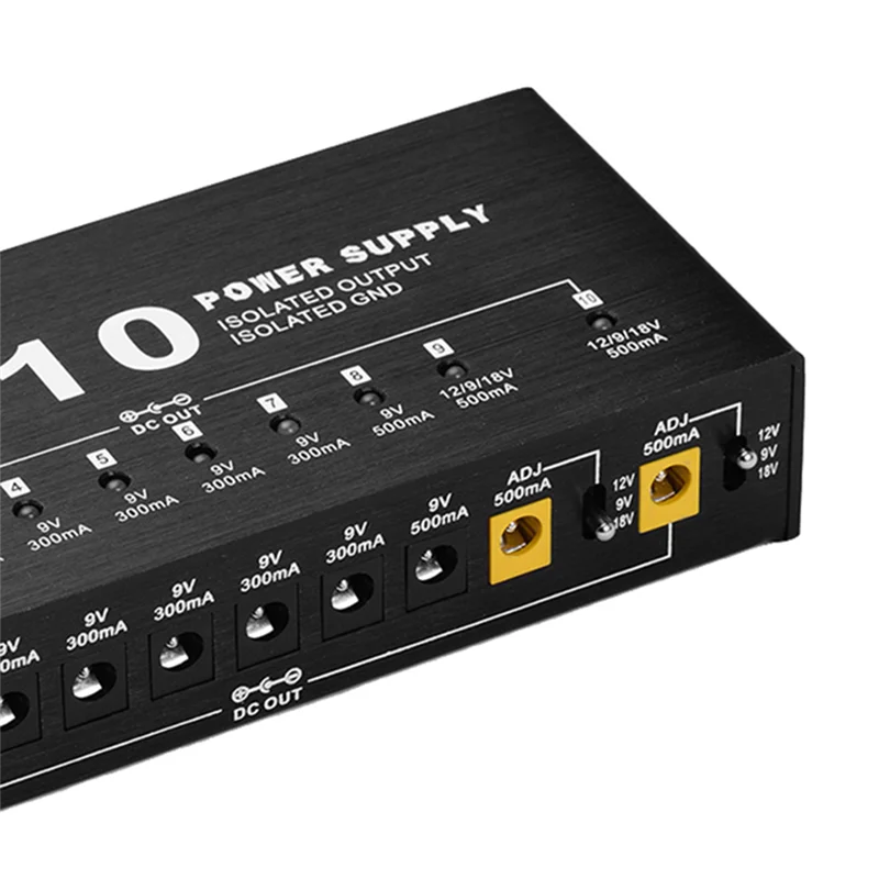 

MOSKY ISO-10 Guitar Effect Pedal Power Supply 10 Isolated DC Outputs/ 5V USB Output,Protection Guitar Accessories