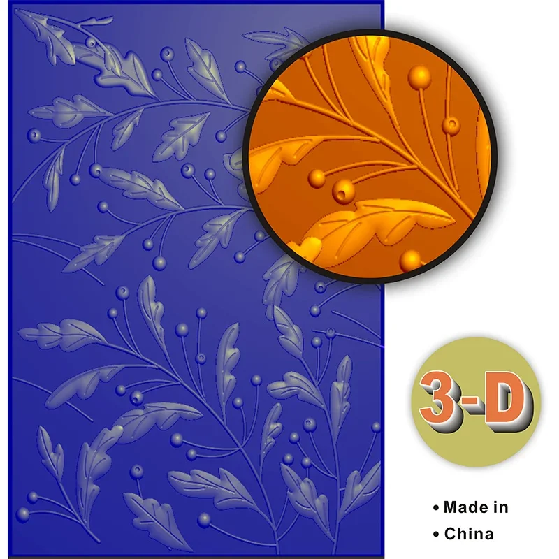 Gracious Leaves 3d Embossed Folder For Handmade Brick Wall Pebble Leaf And Letter Background Greeting Card Clipbook 2023New