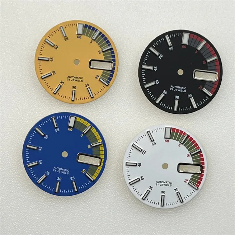 

Customized NH36 Dial Assembly Mechanical Surface Modification Case Diving Watch Green Luminous Pointer Accessories Size 28.5mm