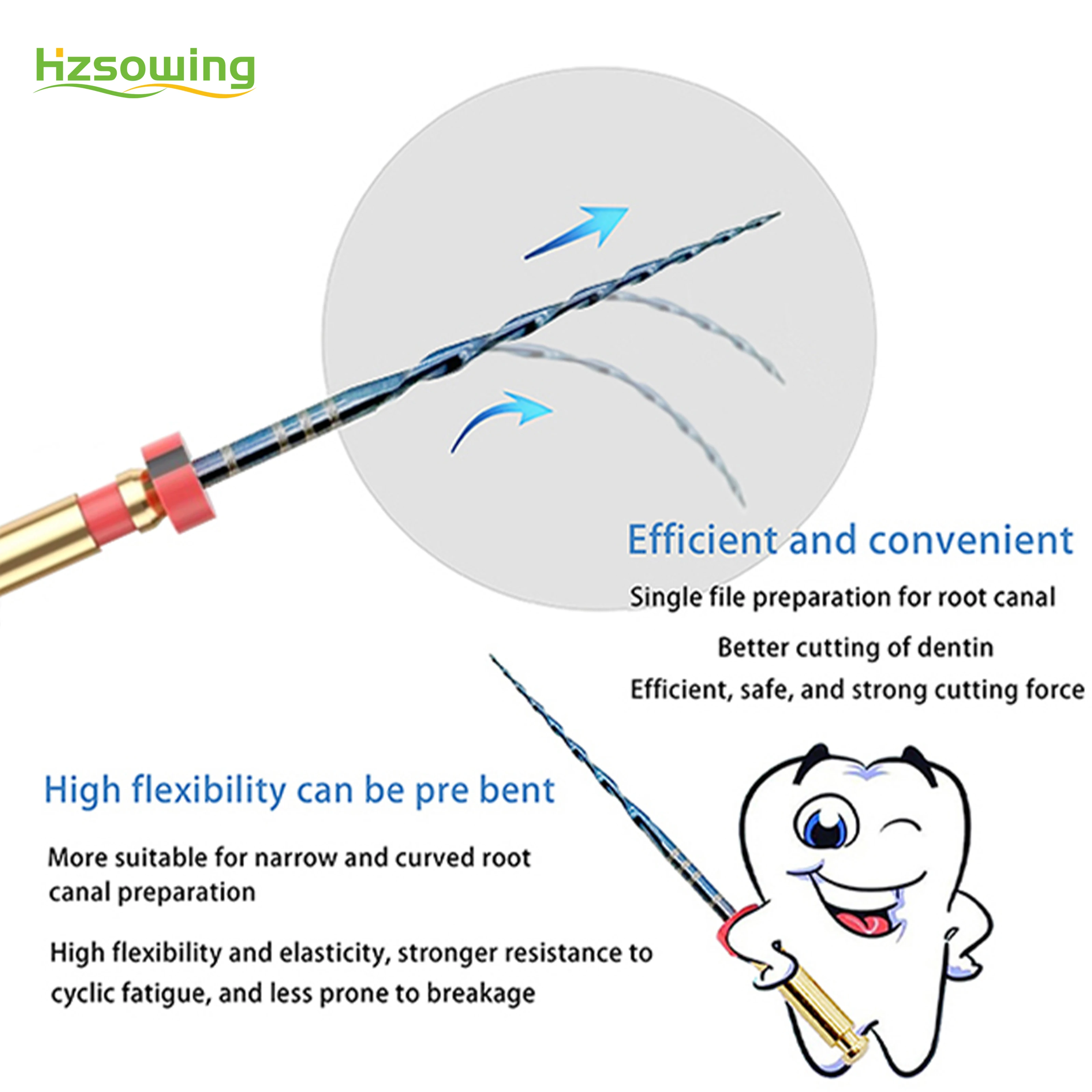 Recprocating Blue Heat Activated Dental Endo Rotary one Files R25/R40/R50 Endodontic Treatment Root Canal Preparation Instrument