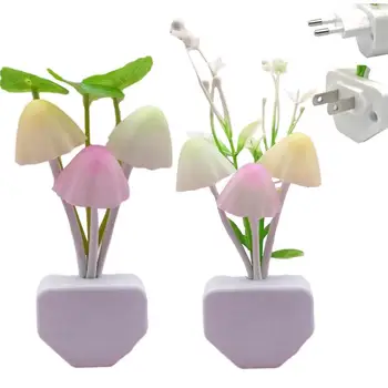 Lampki nocne LED z grzybami wtyczka do usa ue romantyczne kolorowa żarówka lampki lampowe LED do lampki Atomsphere oświetlenie domu