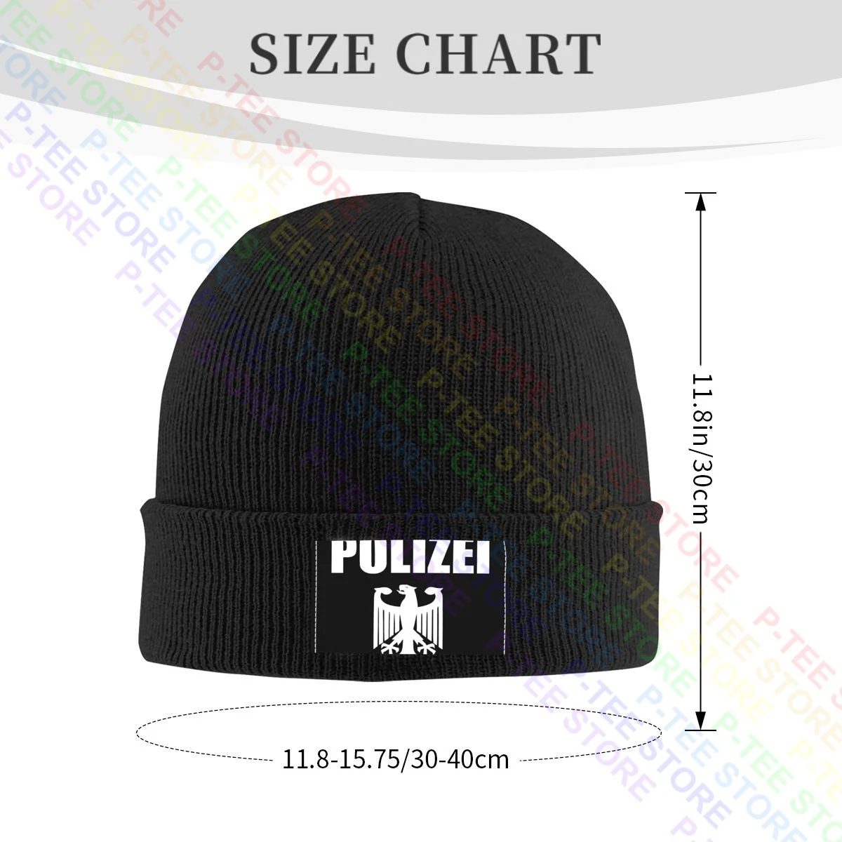 Polizei German Police Eagle Knitted Beanie Hat Beanies Cap Trendy Headwear Streetwear