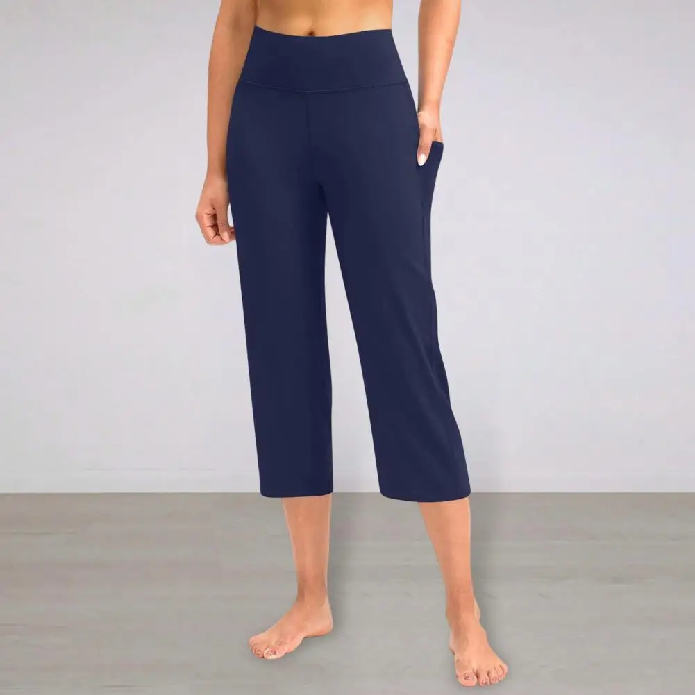 جيوب أكتيفيوير طماق أنيقة المرأة عالية الخصر اقتصاص اليوغا السراويل مع جيوب لتشغيل التدريب رفع مريح