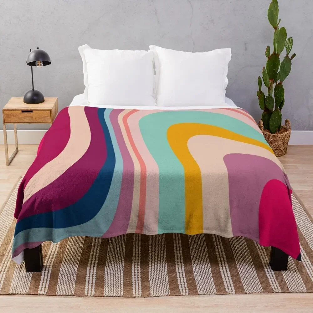 

Retro Colorful Trippy Abstract Throw Blanket Reusable Durable Soft Blanket for All Seasons