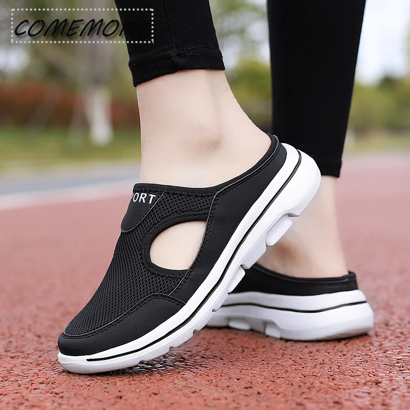 Summer Slip on Mesh Half Shoes for Men Women;s Sports Slippers Fashion Lightweight Comfortable Breathable Big Size 47 48 Outside