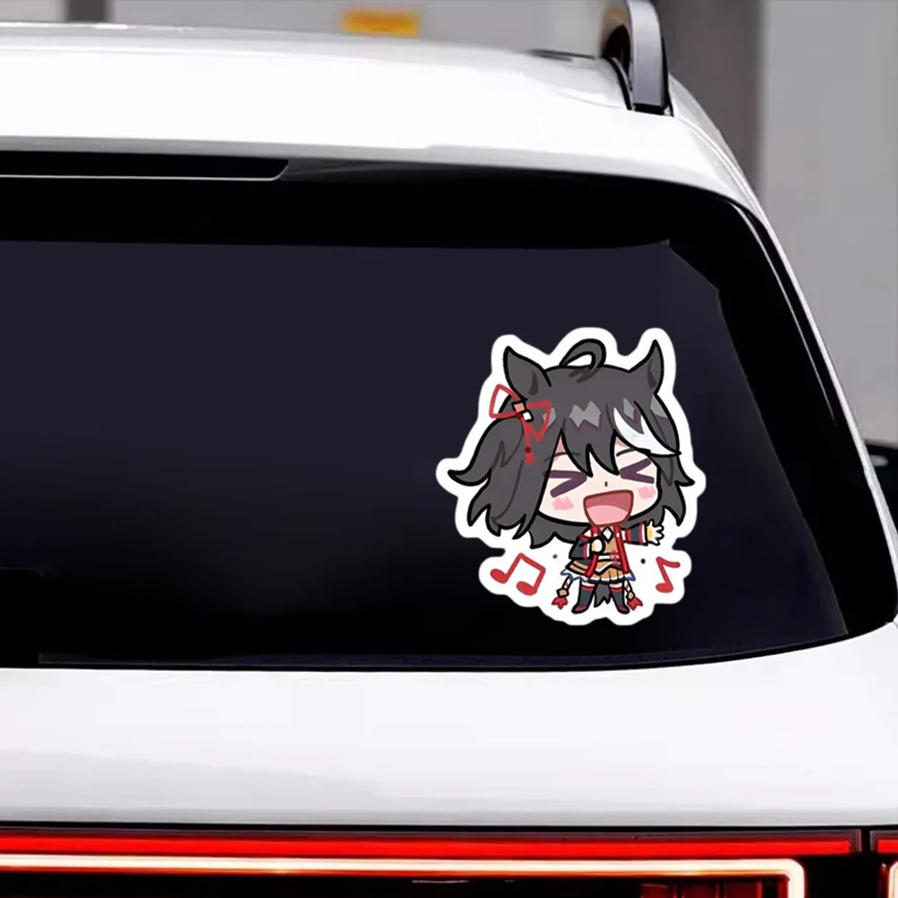 Kitasan Black Cartoon Decal Anime Uma Musume Pretty Derby Motorcycle Vinyl PVC Car Body Trunk Window Sticker For Laptop Hot 15cm