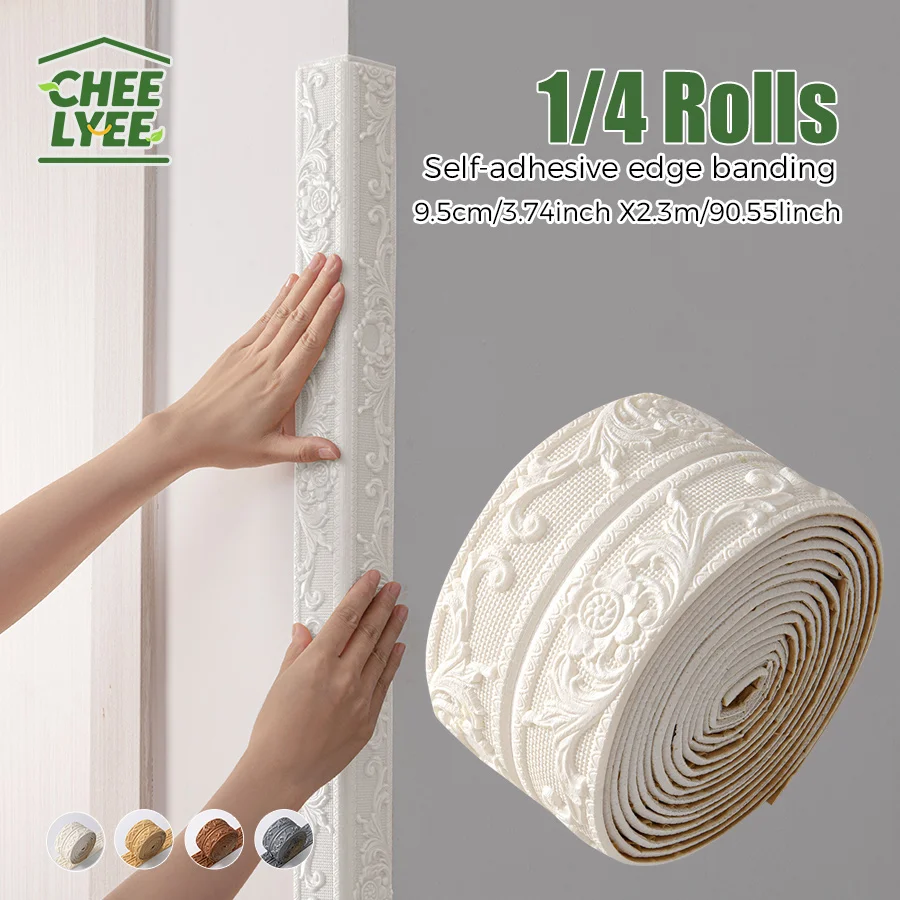 1/4 rouleau Sxp bande de chant auto-adhésive Sxp autocollant de taille mousse garniture d'angle auto-adhésive 8mm version épaissie emballage de boîte à peler et à coller adapté à divers coins plafond