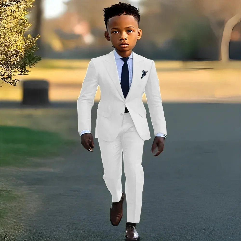 

Suit For Boy Blazer Pant Sets 2 Piece Child Slim Fit Wedding Suit Set Formal Wear Birthday Stage Performance Costumes 2-16 Years