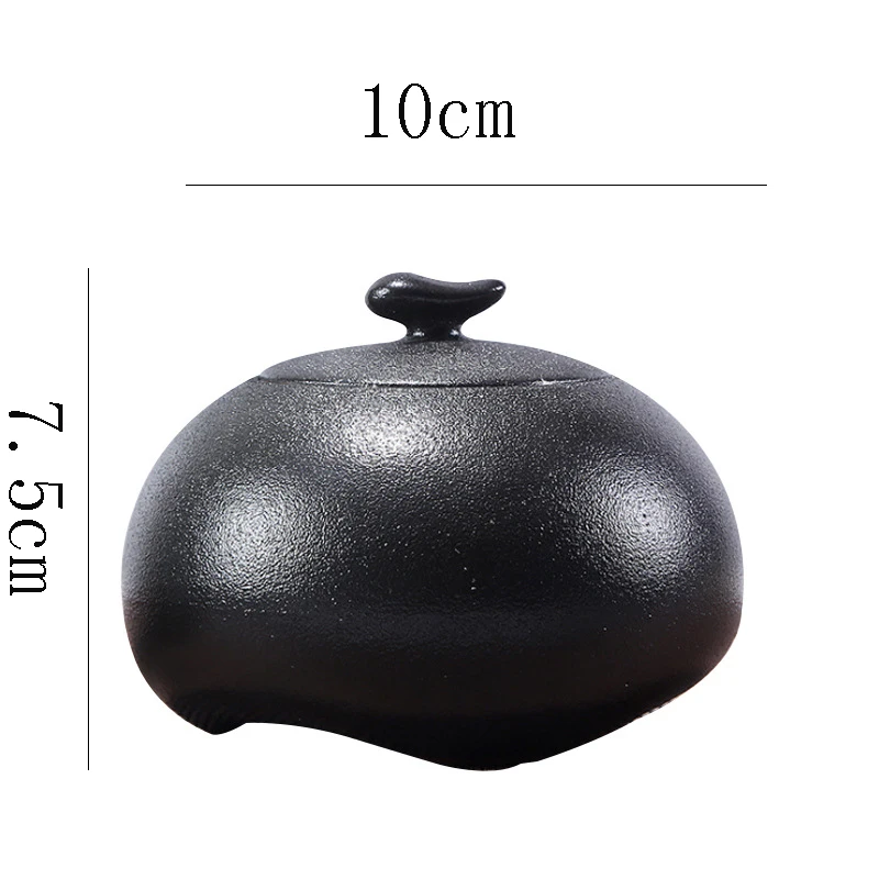 Black Ceramic Storage Jar Sealed Tea Can Delicate Frosted Jewelry Box Portable Home Candy Nut Coffee Bean Powder Storage Jar New