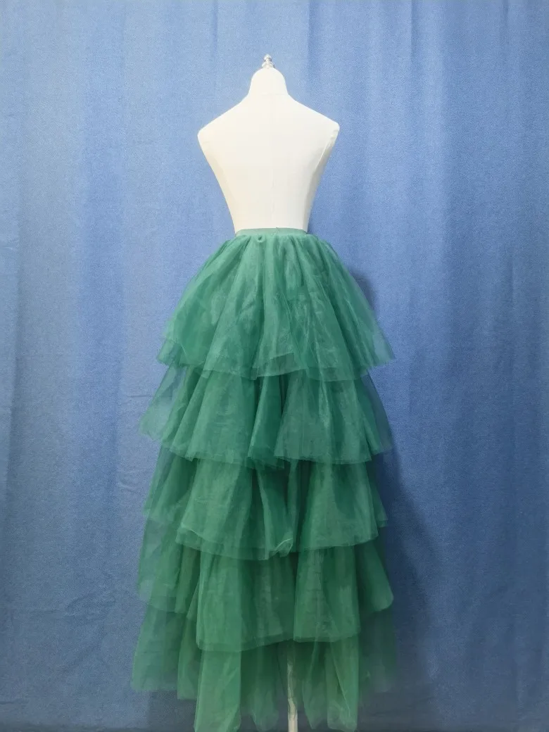 Chic Black Puffy Hi Low Tutu Party Skirt High Low Tulle Skirt Layered Women Long Skirt for Prom Custom Made petticoat image 3