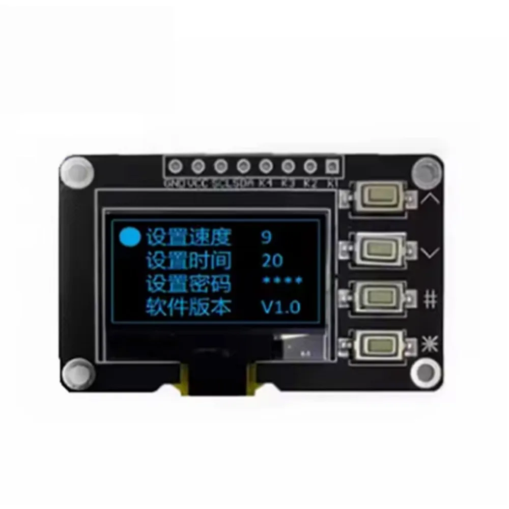 0.96 بوصة أزرق أبيض أزرق ثنائي اللون IIC الاتصالات وحدة عرض OLED صغيرة 51 متحكم صغير شاشة 0.96 بوصة 4 أزرار