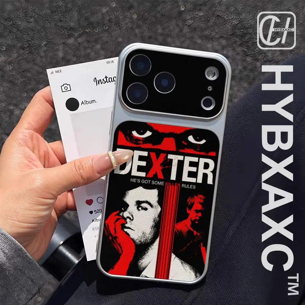 Dexter Morgan Phone Case Electroplated silver lambskin Shell FOR IPhone 17 16 15 14 12 17Pro 15 16 Plus 13 11 Pro MAX Cover