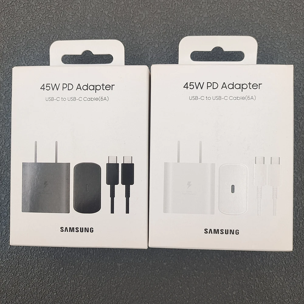 سامسونج S25 S24 FE 45 واط PD شاحن شحن سريع للغاية لهاتف جالاكسي S23 الترا بلس A56 C55 F56 M56 الاتحاد الأوروبي/الولايات المتحدة محول 5A نوع C كابل #2