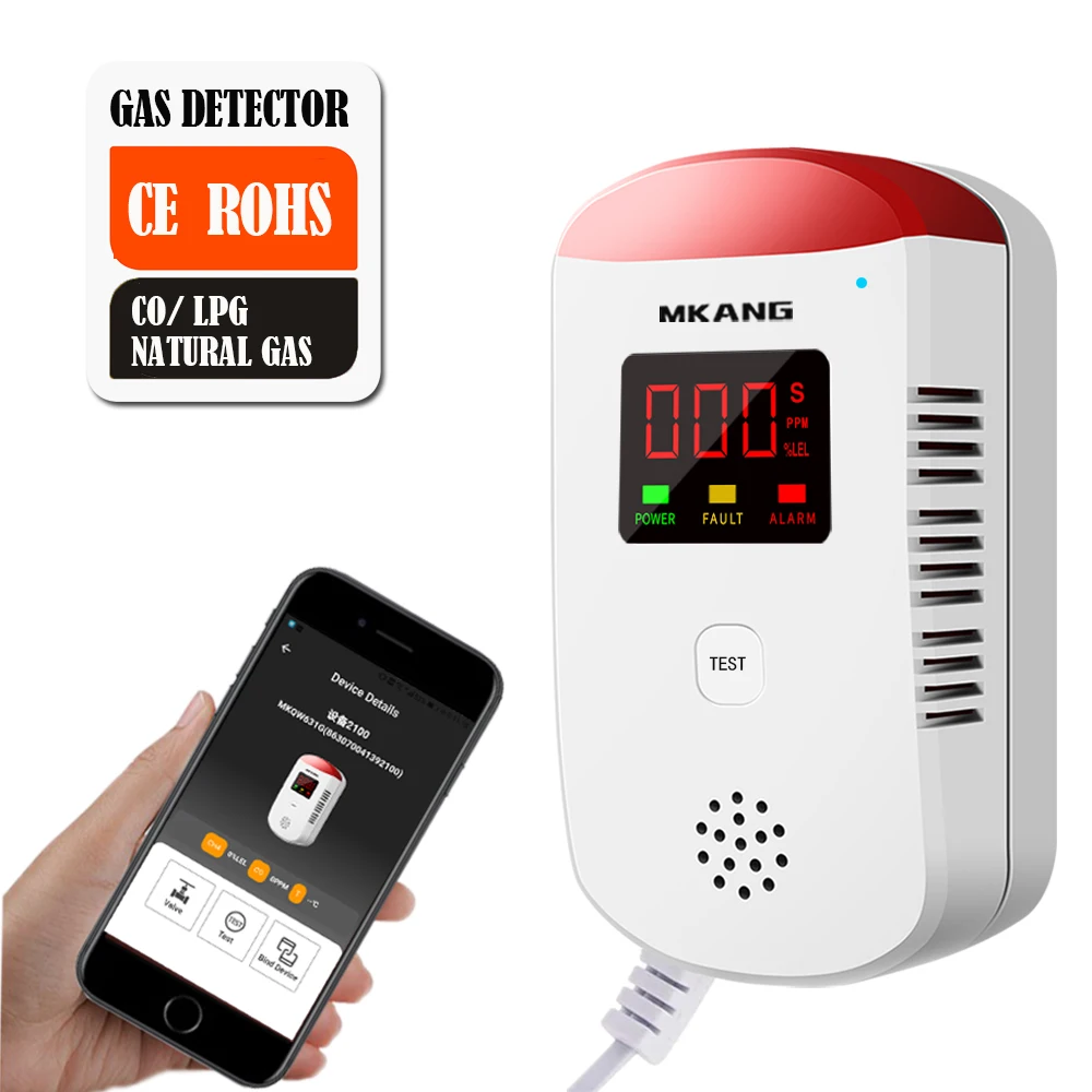 

Kitchen Cooking Gas Leak Detector GSM Combustible With Led Display Lng/CO /CH4/Natural/ Lpg Battery