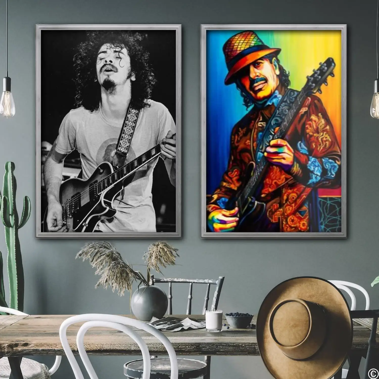 

santana singer Decorative Canvas Posters Room Bar Cafe Decor Gift Print Art Wall Paintings